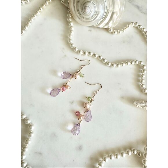 Pastel dangle heated earrings - Picture 4 of 5